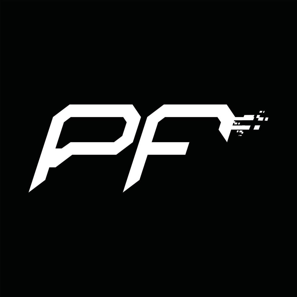 pf logotyp monogram abstrakt hastighet teknologi design mall vektor