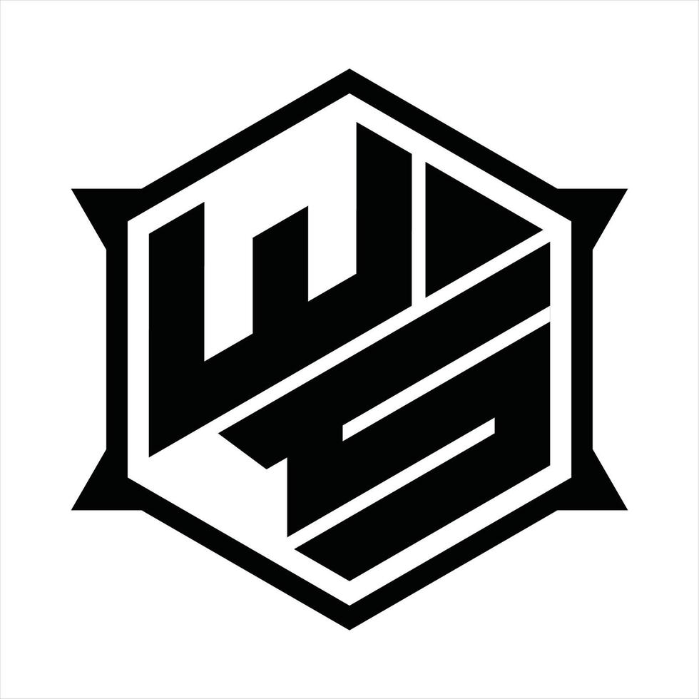 ws-Logo-Monogramm-Design-Vorlage vektor