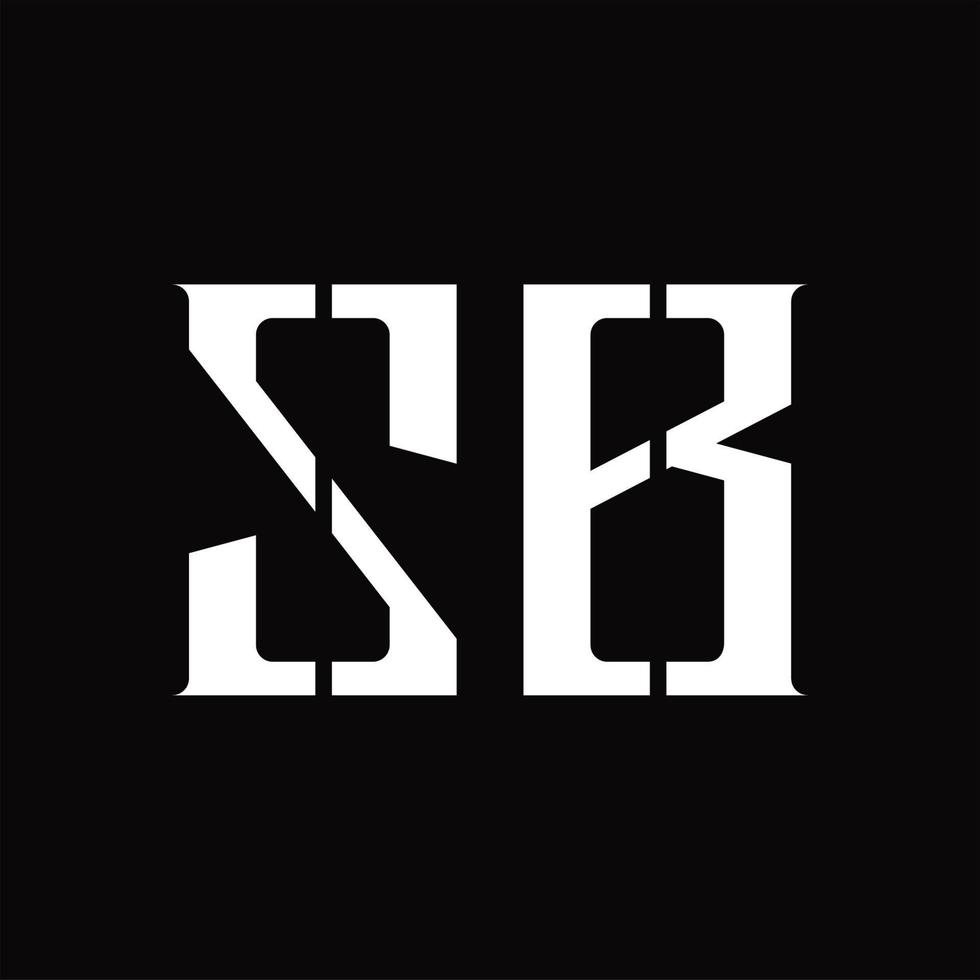 zb-Logo-Monogramm mit mittlerer Slice-Design-Vorlage vektor