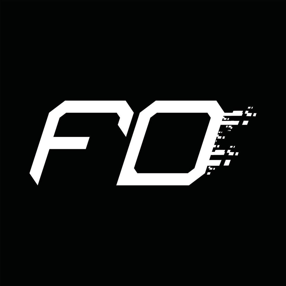 Designvorlage für fd-Logo-Monogramm mit abstrakter Geschwindigkeitstechnologie vektor