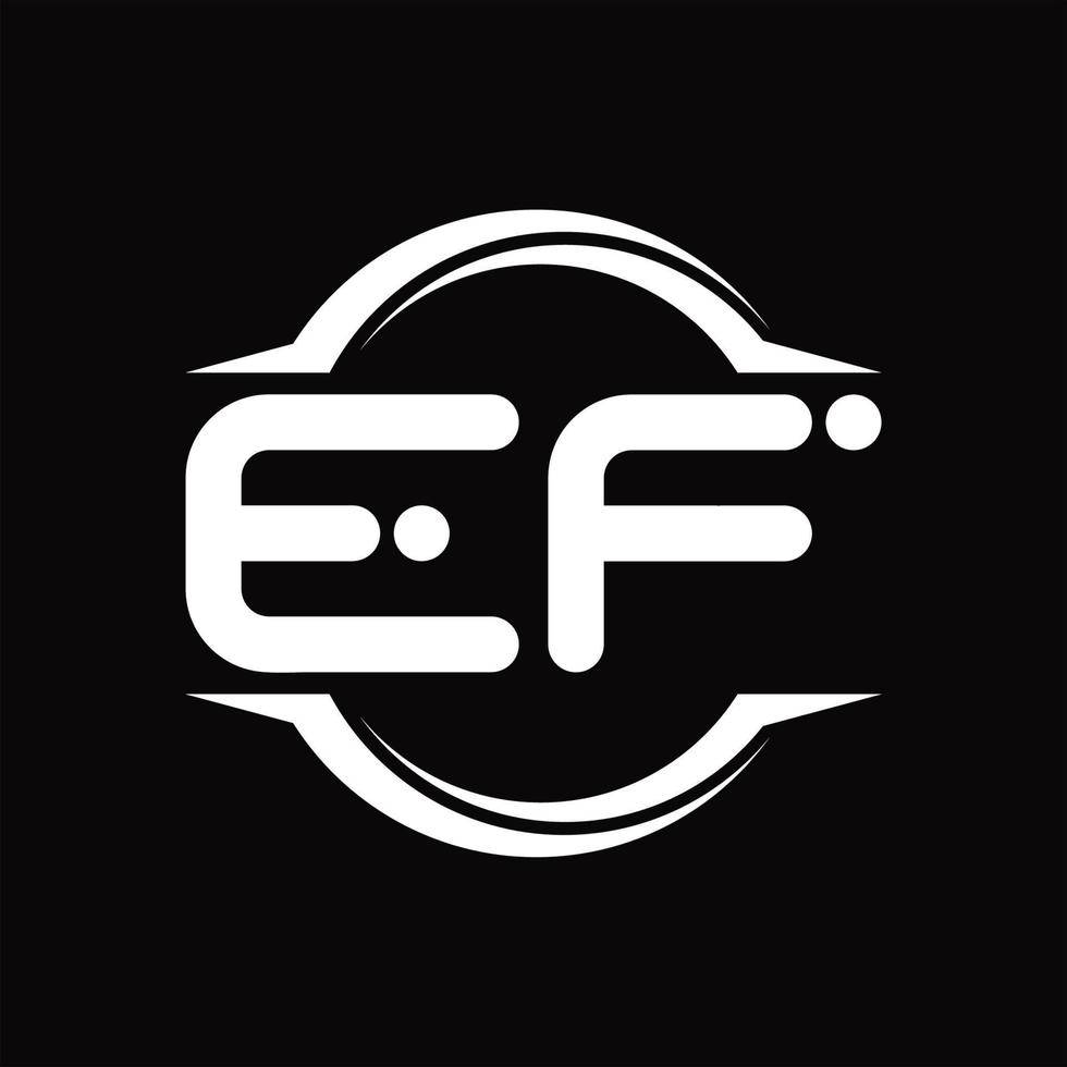 ef-Logo-Monogramm mit kreisrunder Scheibenform-Designvorlage vektor
