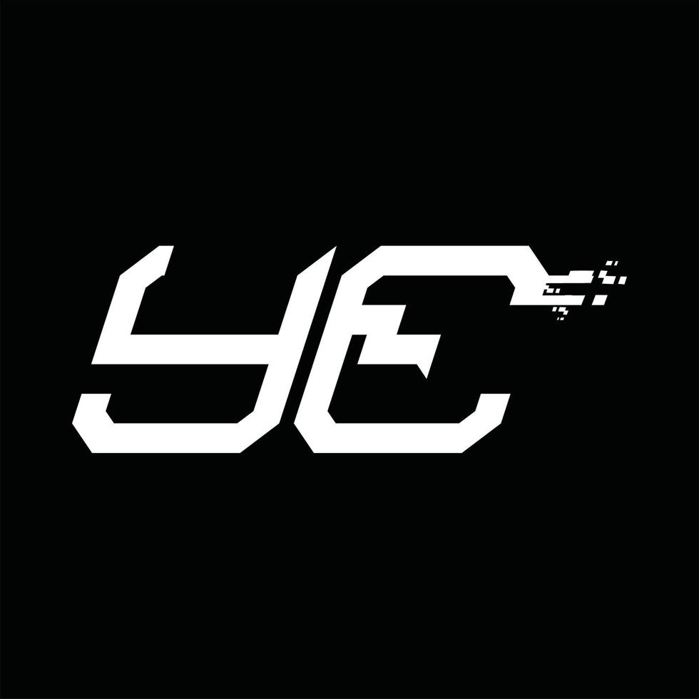 YE-Logo-Monogramm abstrakte Geschwindigkeitstechnologie-Designvorlage vektor