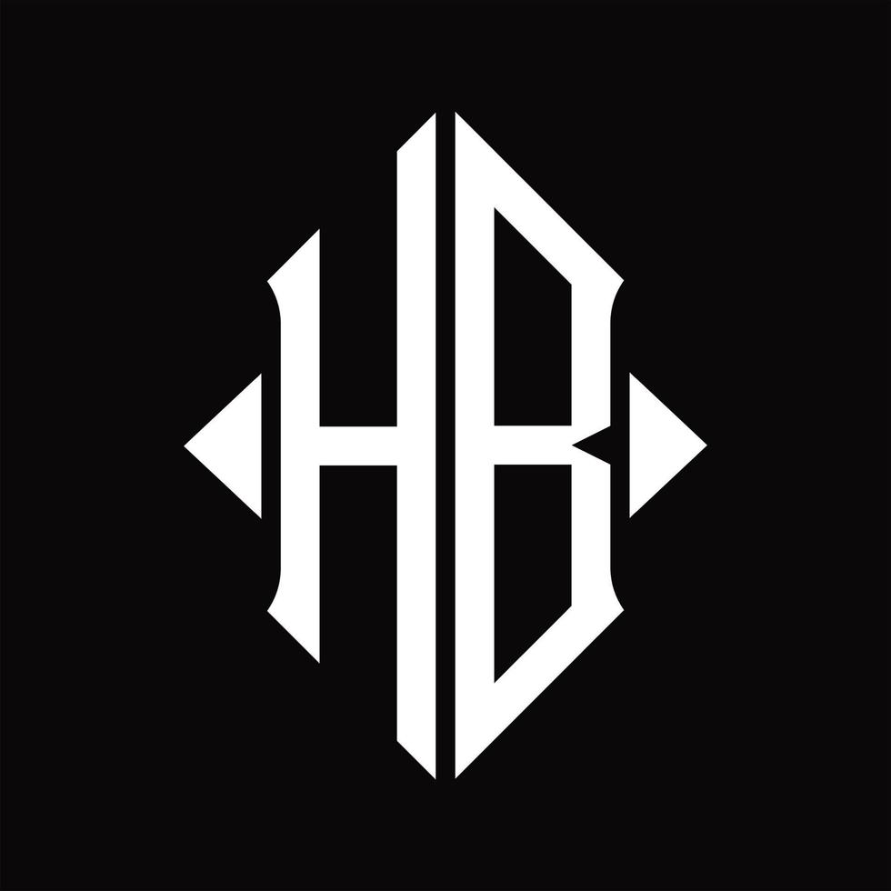 hb logotyp monogram med skydda form isolerat design mall vektor