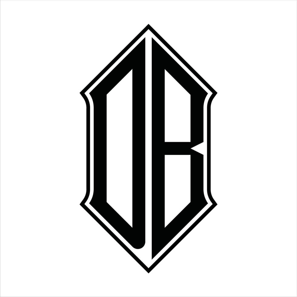 db-Logo-Monogramm mit Schildform und Umriss-Design-Vorlage Vektorsymbol abstrakt vektor