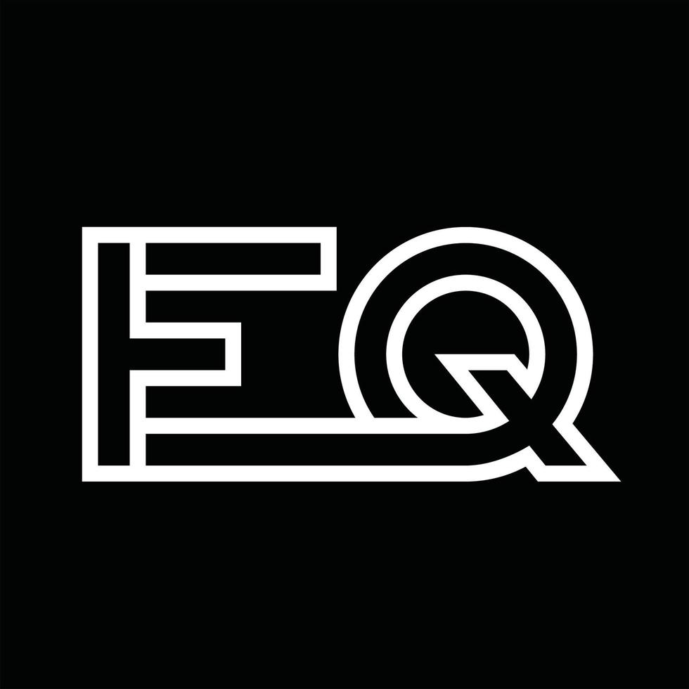 EQ-Logo-Monogramm mit negativem Raum im Linienstil vektor