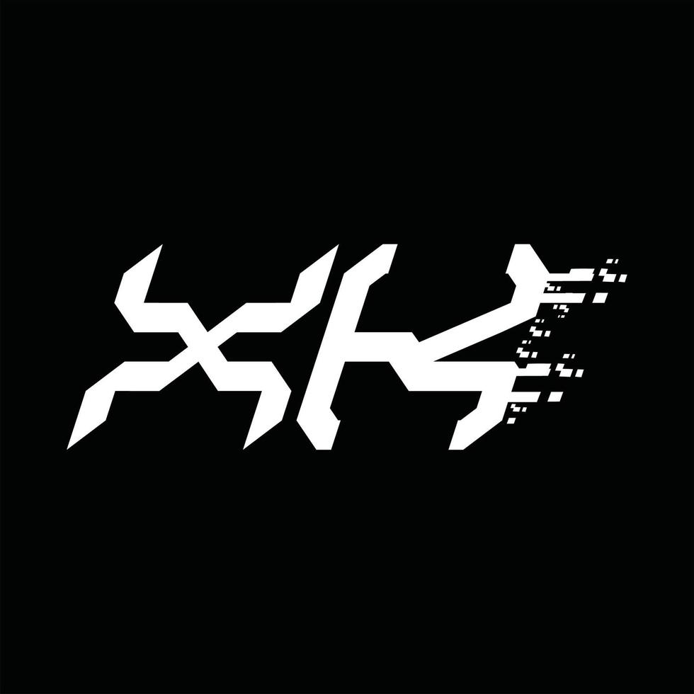 Designvorlage für xk-Logo-Monogramm mit abstrakter Geschwindigkeitstechnologie vektor