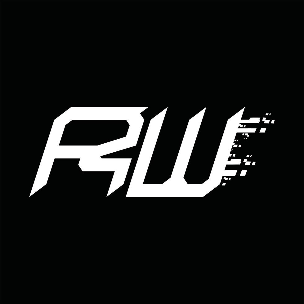 rw-Logo-Monogramm abstrakte Geschwindigkeitstechnologie-Designvorlage vektor