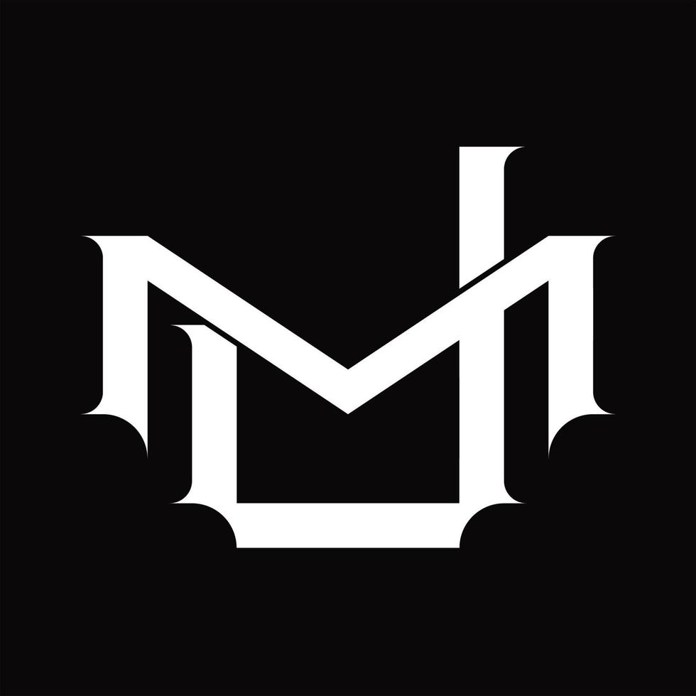 mj logotyp monogram med årgång överlappande länkad stil design mall vektor