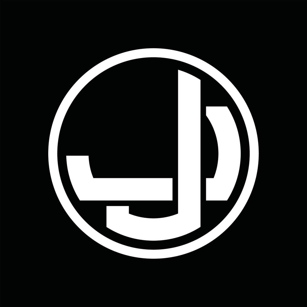 jj logotyp monogram design mall vektor