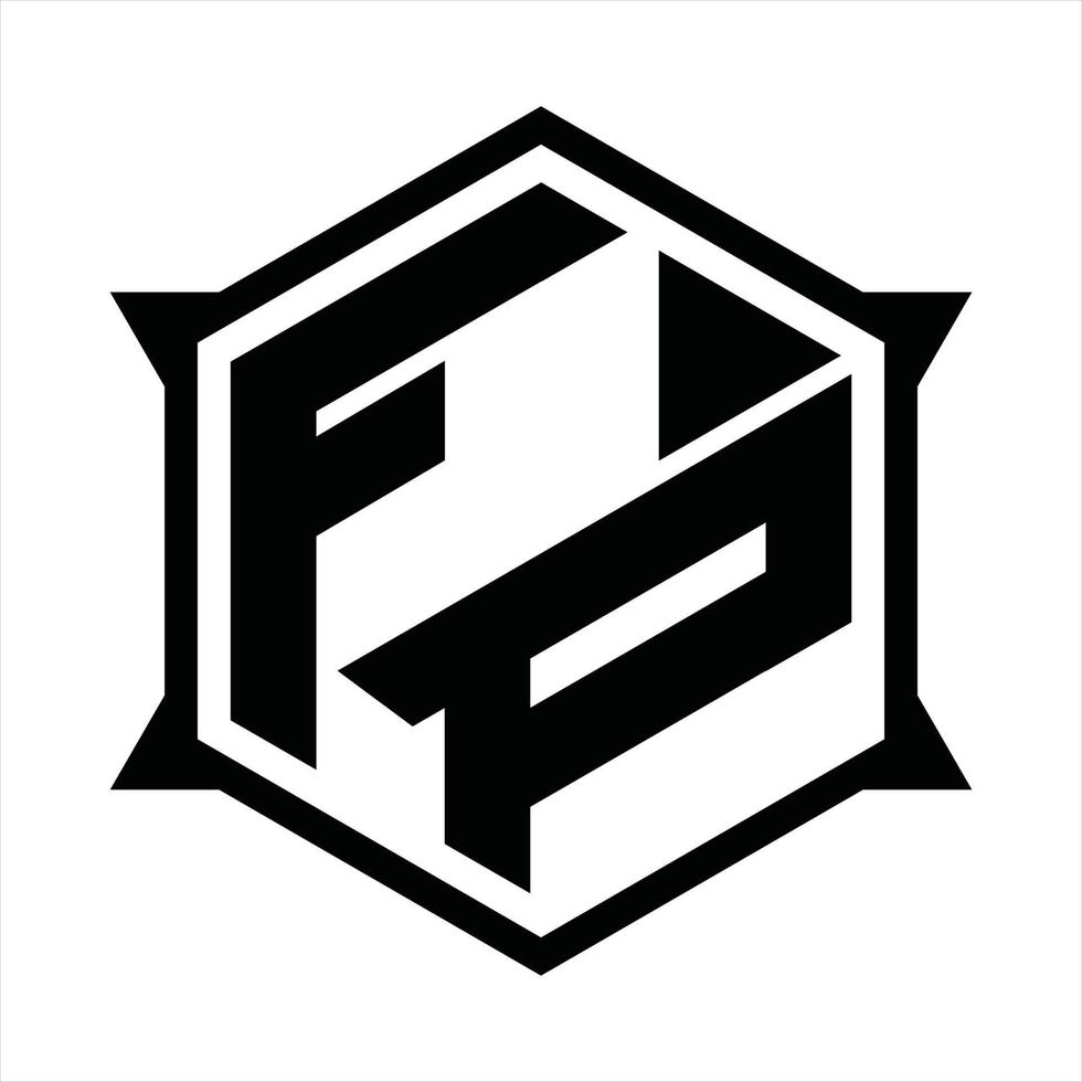 fp-Logo-Monogramm-Designvorlage vektor