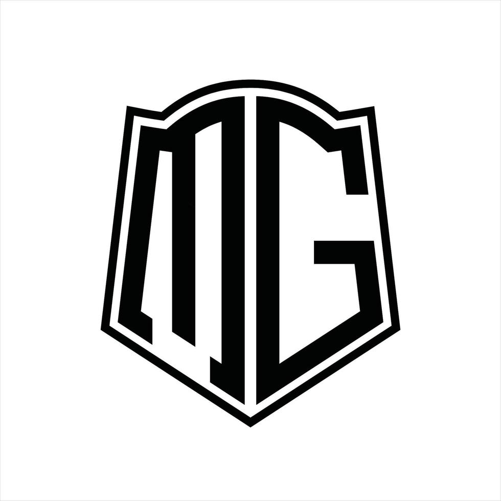 mg-Logo-Monogramm mit Schildform-Entwurfsvorlage vektor