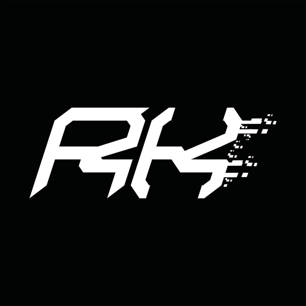 rk logotyp monogram abstrakt hastighet teknologi design mall vektor