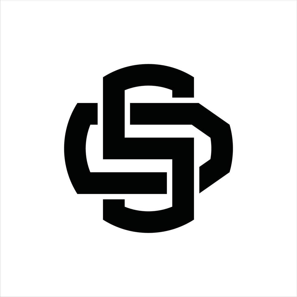 SD-Logo-Monogramm-Designvorlage vektor