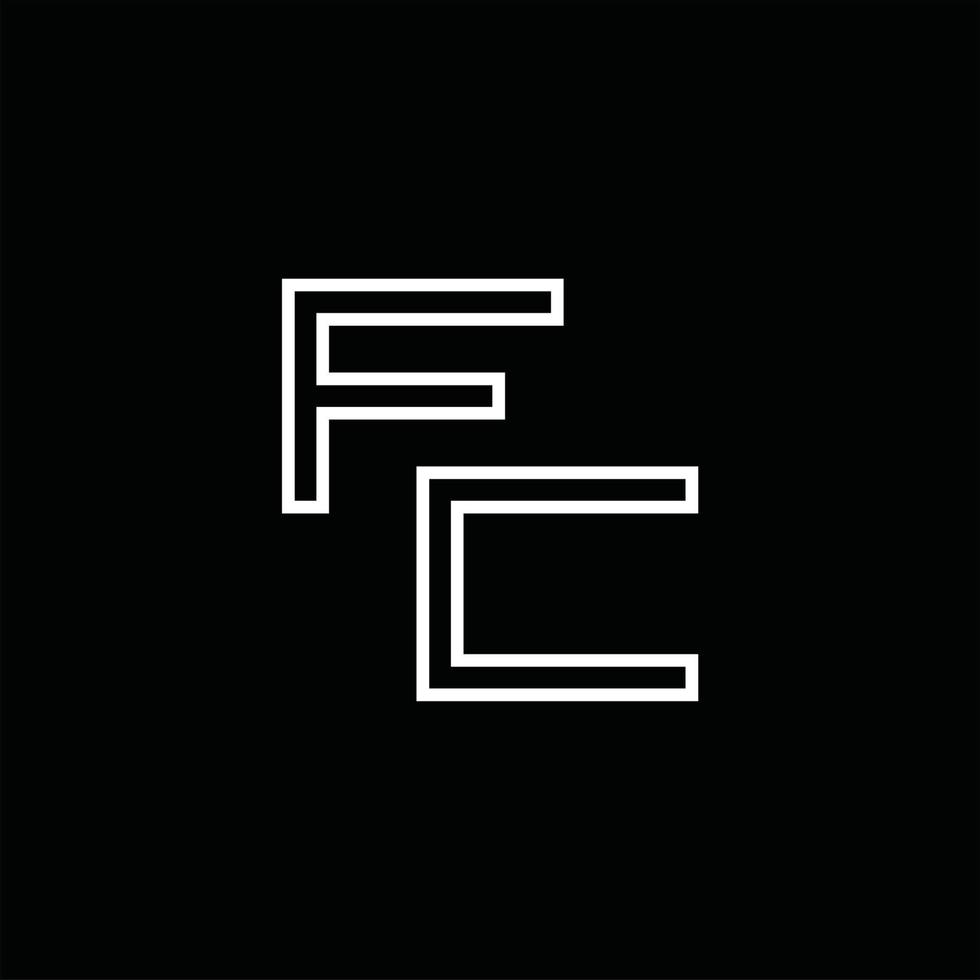 FC-Logo-Monogramm mit Linienstil-Designvorlage vektor