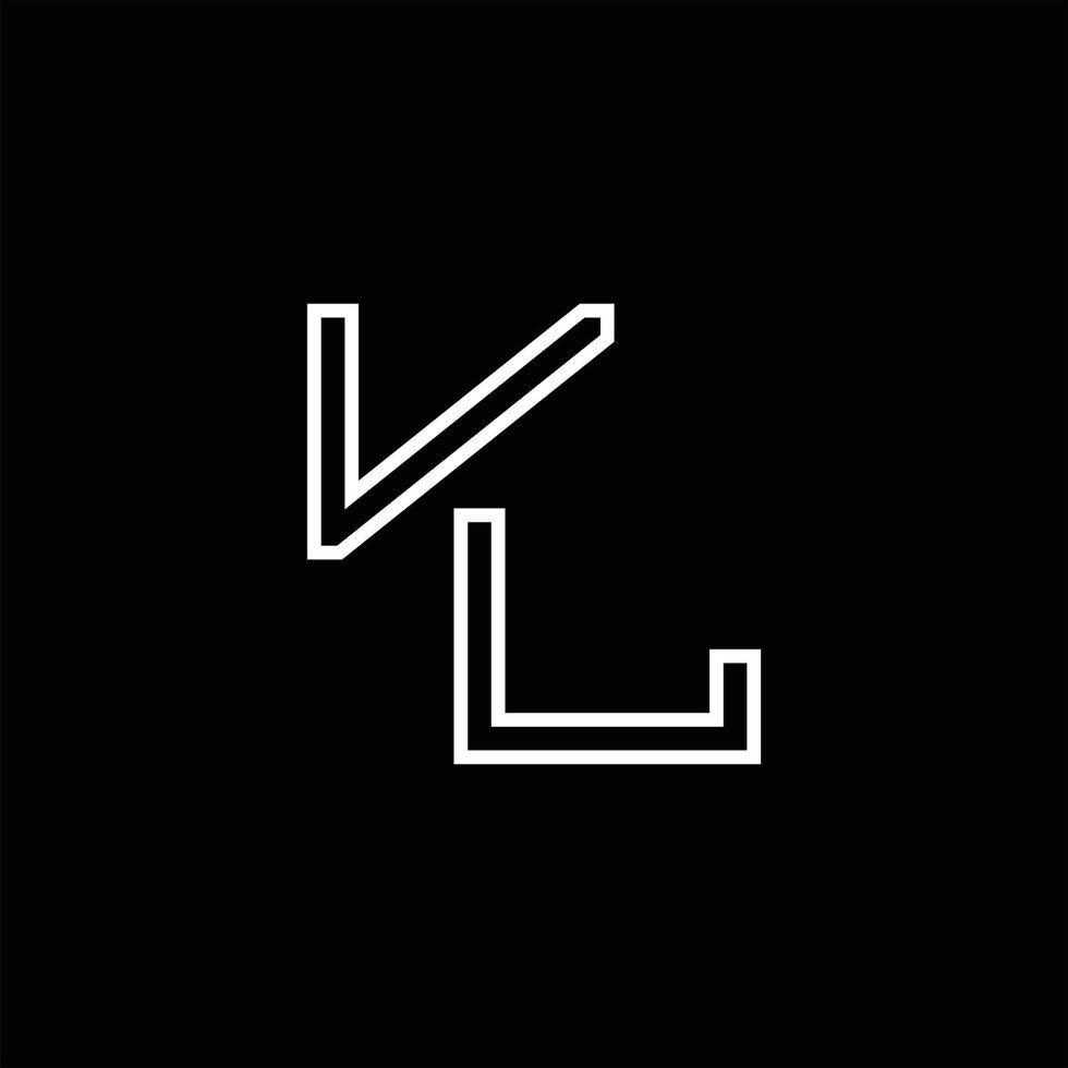 vl-Logo-Monogramm mit Linienstil-Designvorlage vektor