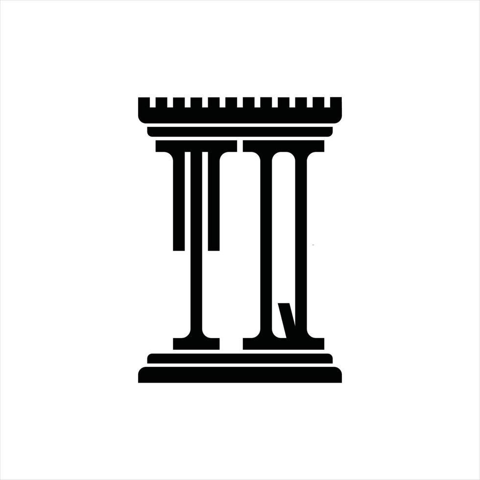 tq logotyp monogram med pelare form design mall vektor