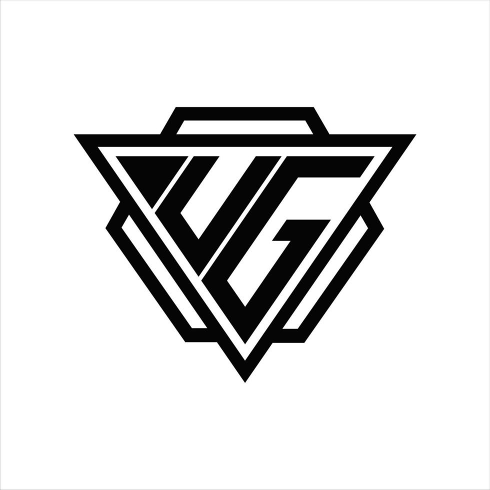 ug-Logo-Monogramm mit Dreieck und Sechseck-Vorlage vektor