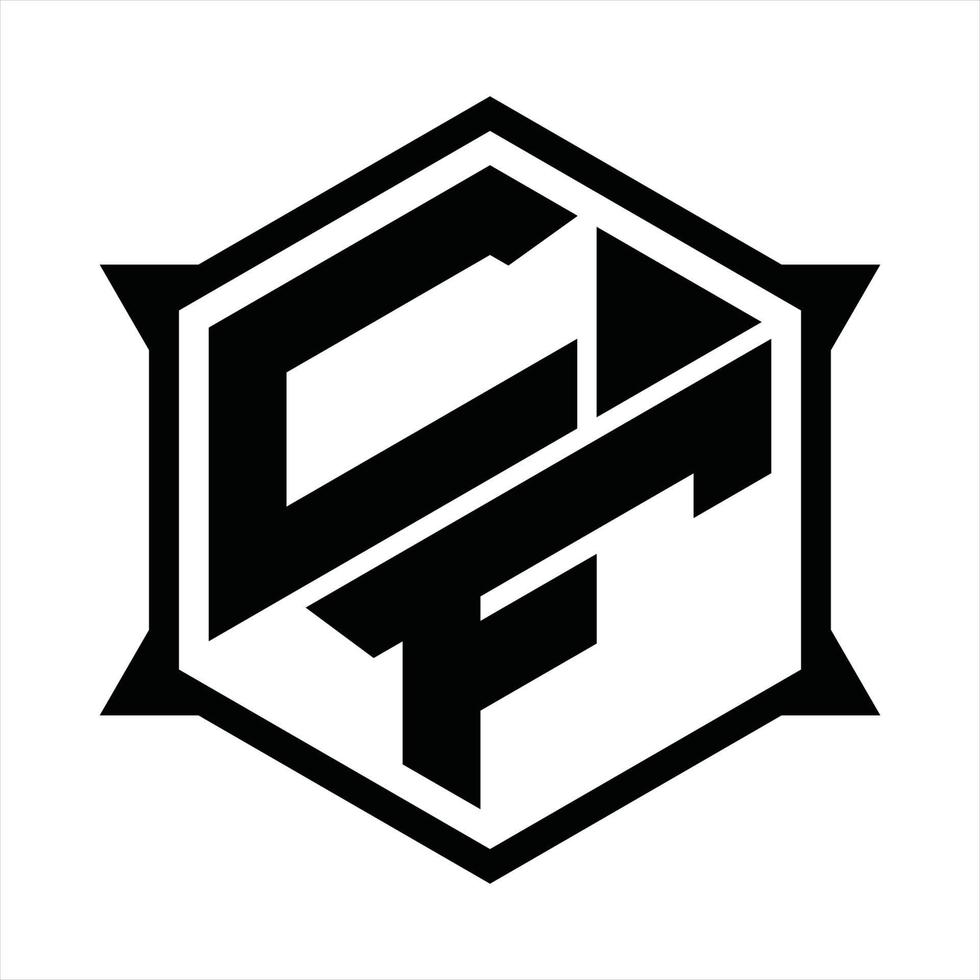 cf-Logo-Monogramm-Design-Vorlage vektor