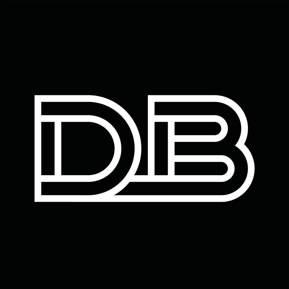 db logotyp monogram med linje stil negativ Plats vektor