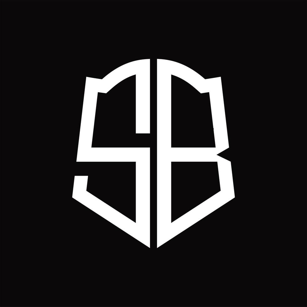 sb logotyp monogram med skydda form band design mall vektor