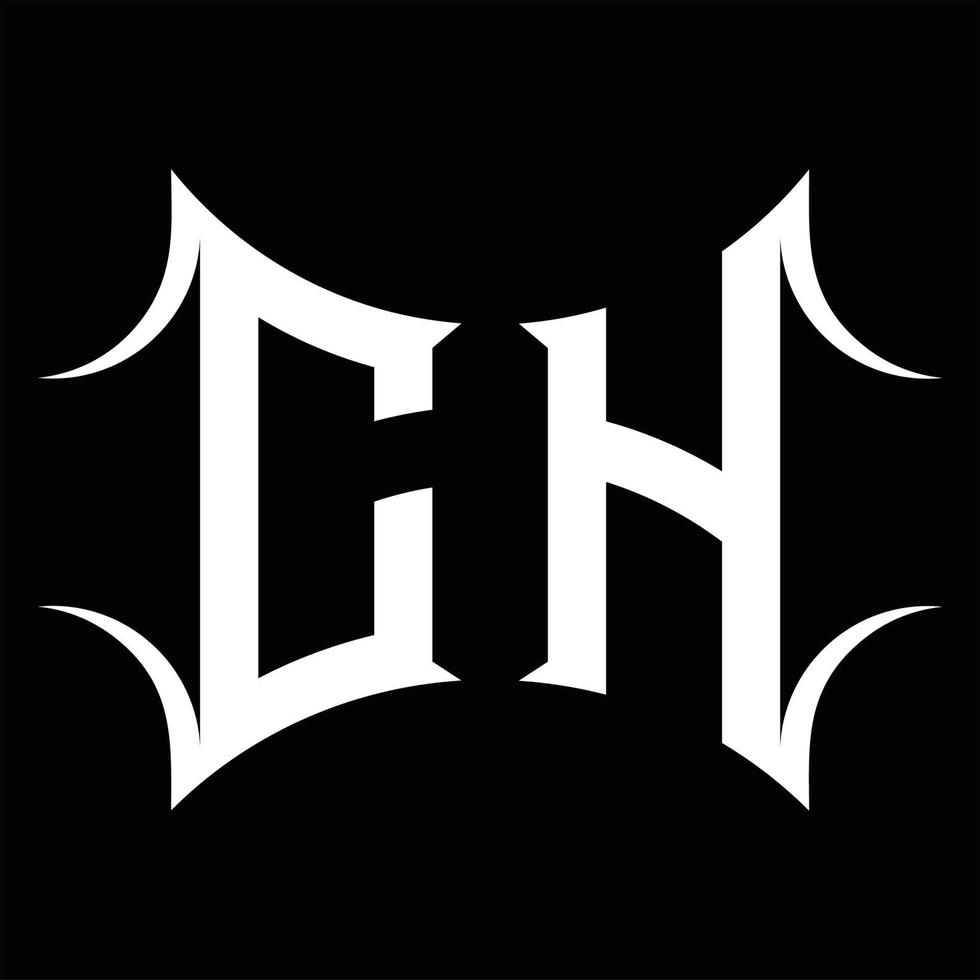 ch-Logo-Monogramm mit abstrakter Form-Design-Vorlage vektor