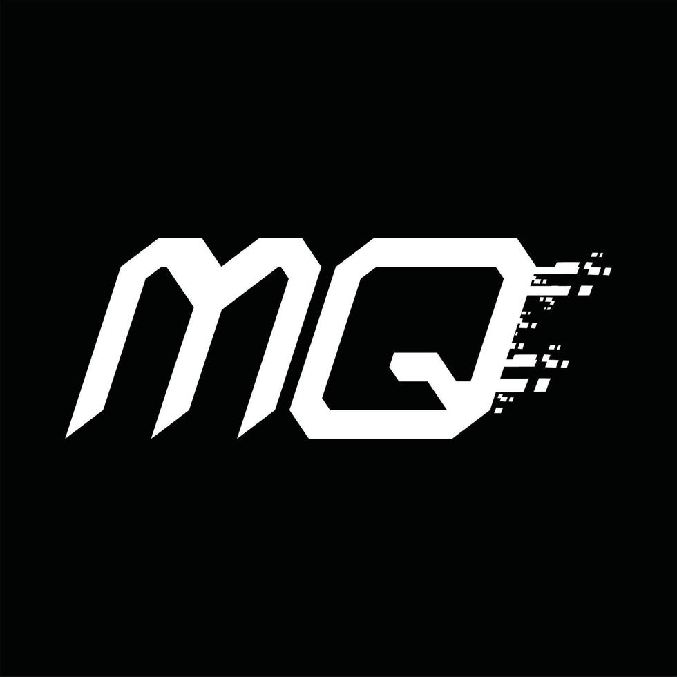 Designvorlage für mq-Logo-Monogramm mit abstrakter Geschwindigkeitstechnologie vektor
