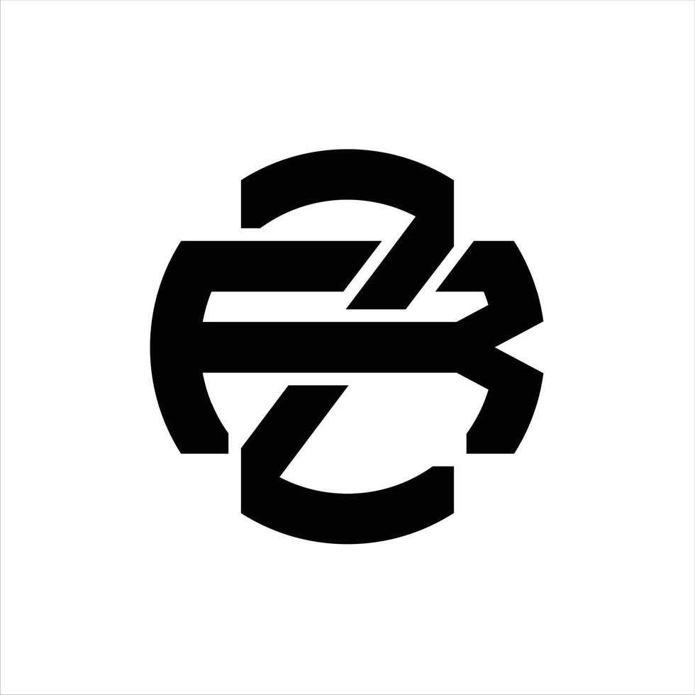 zr logotyp monogram design mall vektor