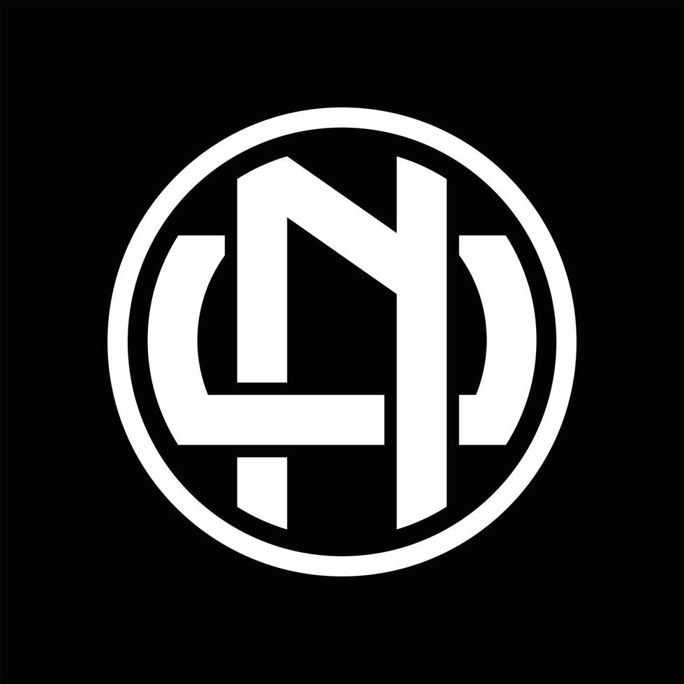 nu-Logo-Monogramm-Designvorlage vektor