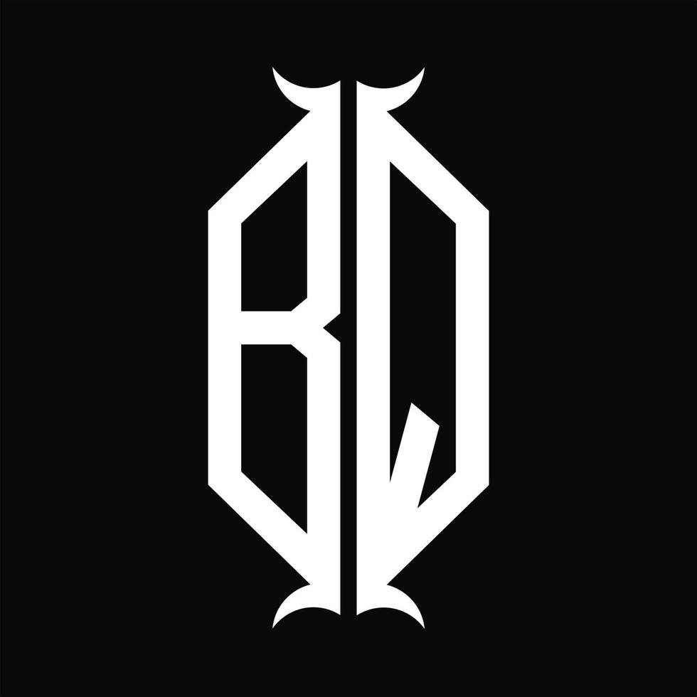 bq-Logo-Monogramm mit Designvorlage in Hornform vektor
