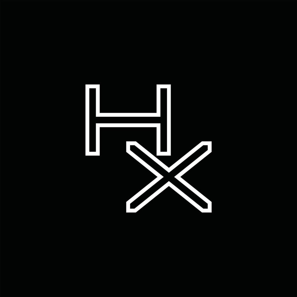 hx logotyp monogram med linje stil design mall vektor