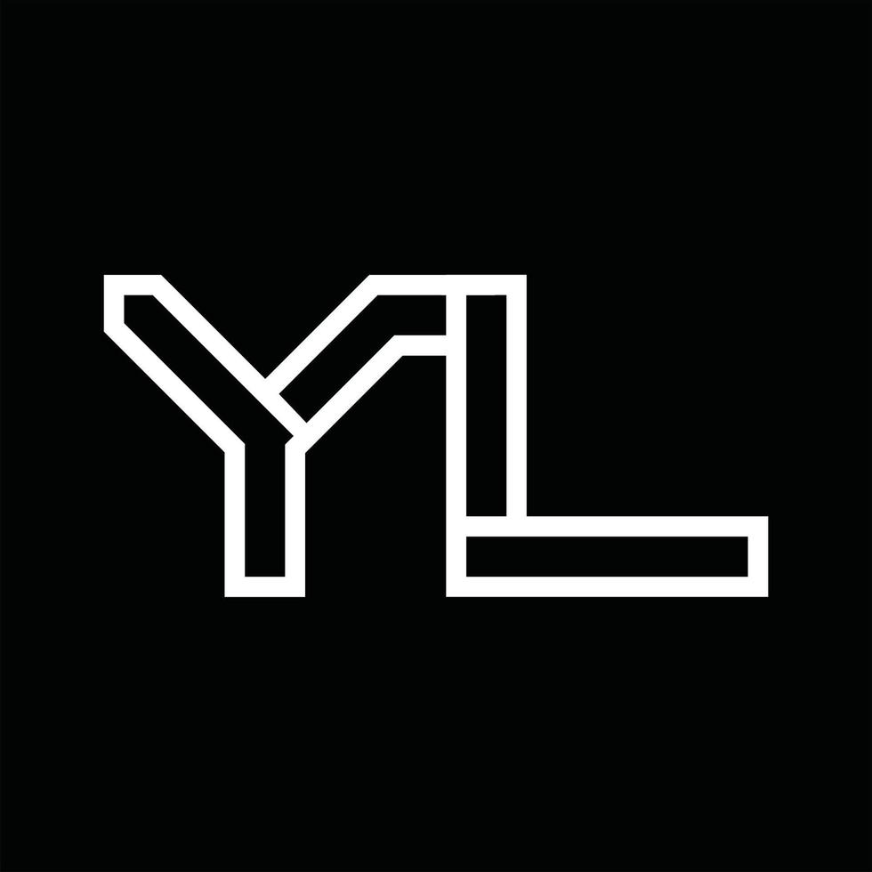 yl logotyp monogram med linje stil negativ Plats vektor