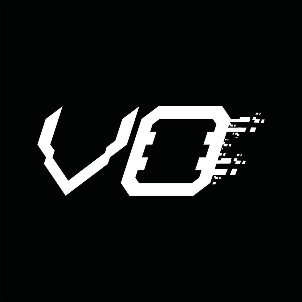 VO-Logo-Monogramm abstrakte Designvorlage für Geschwindigkeitstechnologie vektor