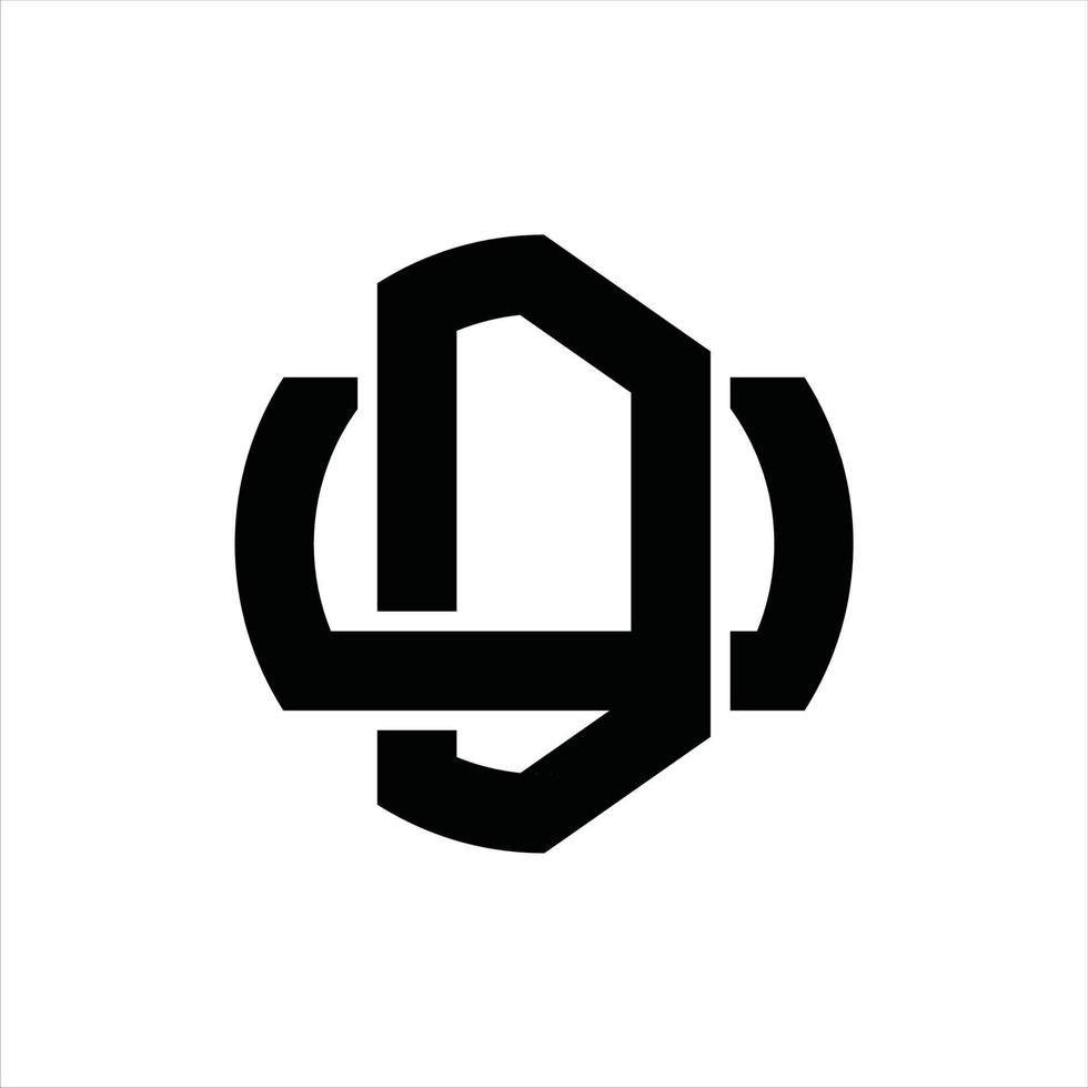 du-Logo-Monogramm-Design-Vorlage vektor