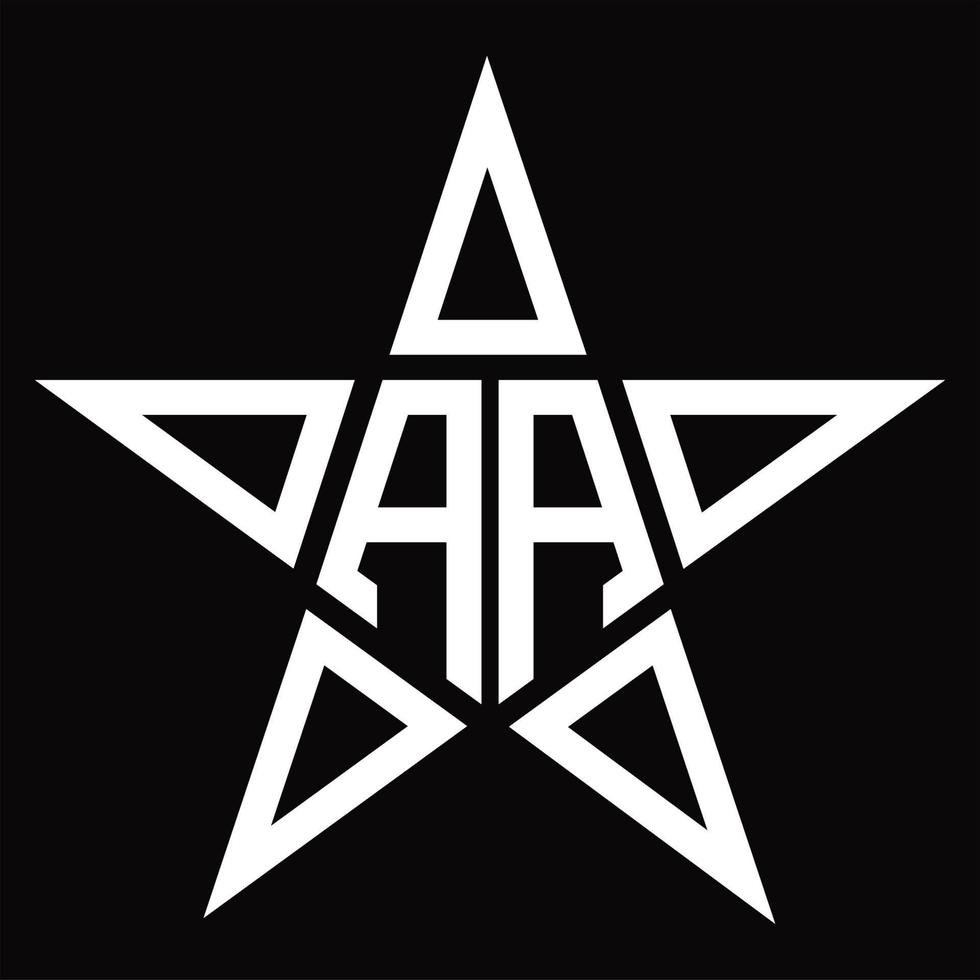 aa-Logo-Monogramm mit sternförmiger Designvorlage vektor