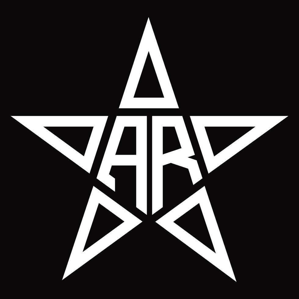 AR-Logo-Monogramm mit Sternform-Designvorlage vektor