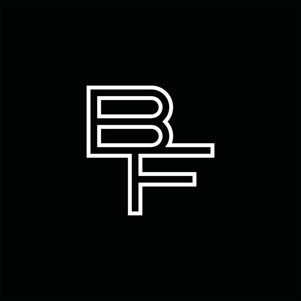 bf logotyp monogram med linje stil design mall vektor