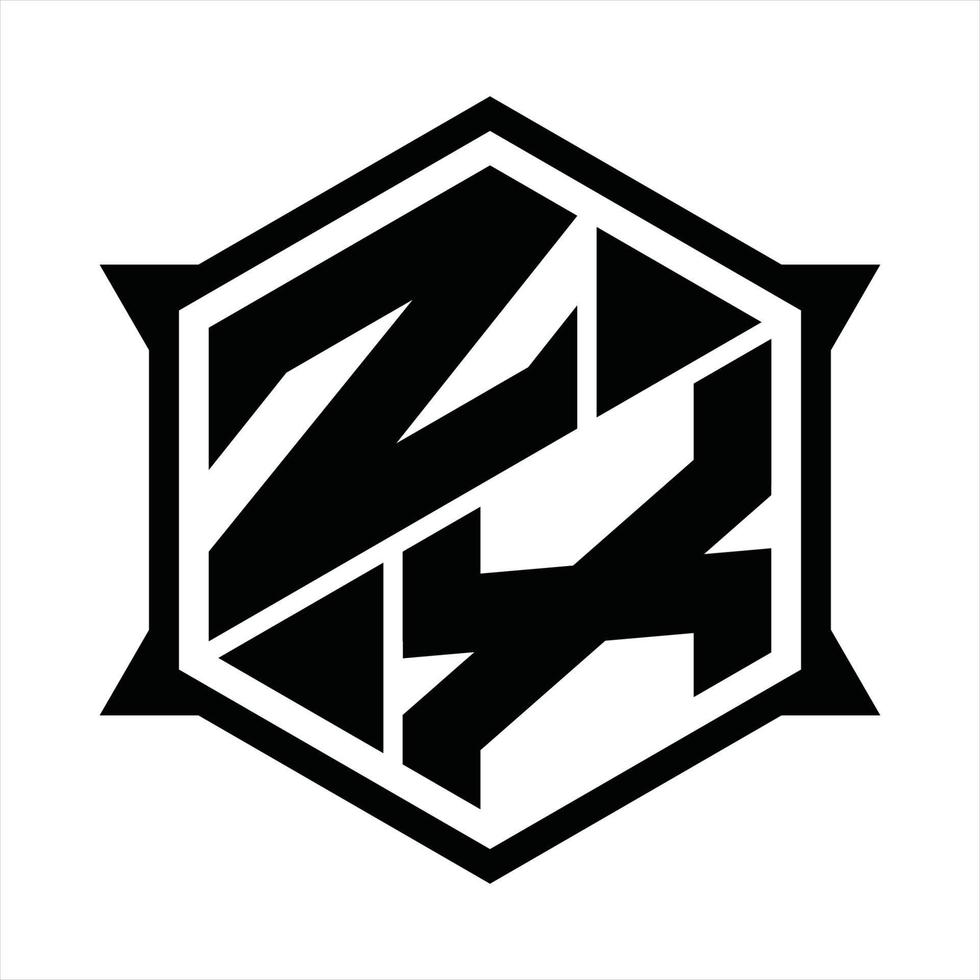 zx-Logo-Monogramm-Designvorlage vektor