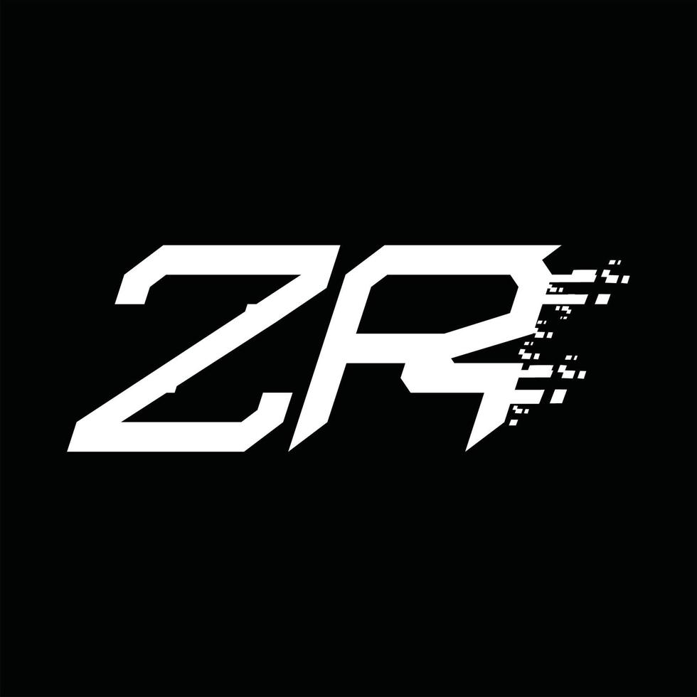 Designvorlage für zr-Logo-Monogramm mit abstrakter Geschwindigkeitstechnologie vektor