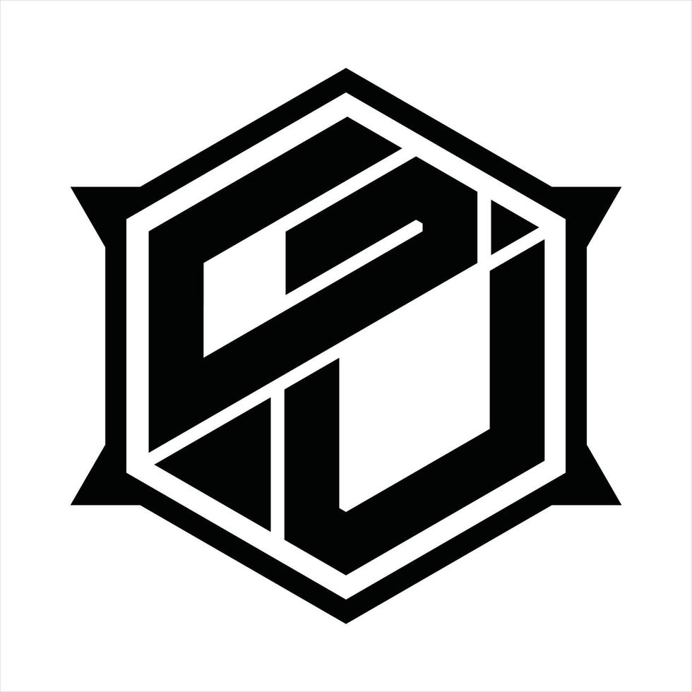 gu-Logo-Monogramm-Design-Vorlage vektor
