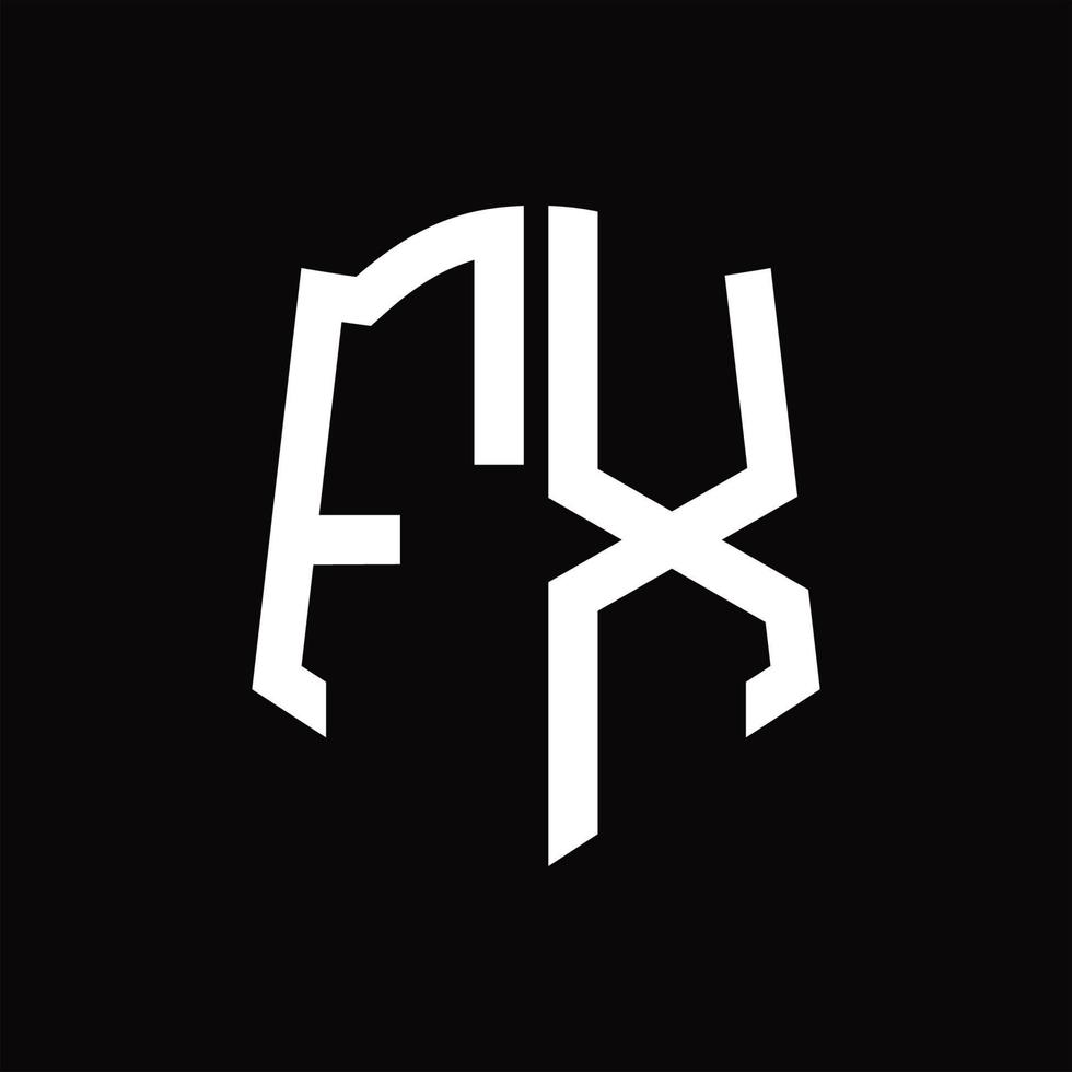 fx-Logo-Monogramm mit Band-Design-Vorlage in Schildform vektor