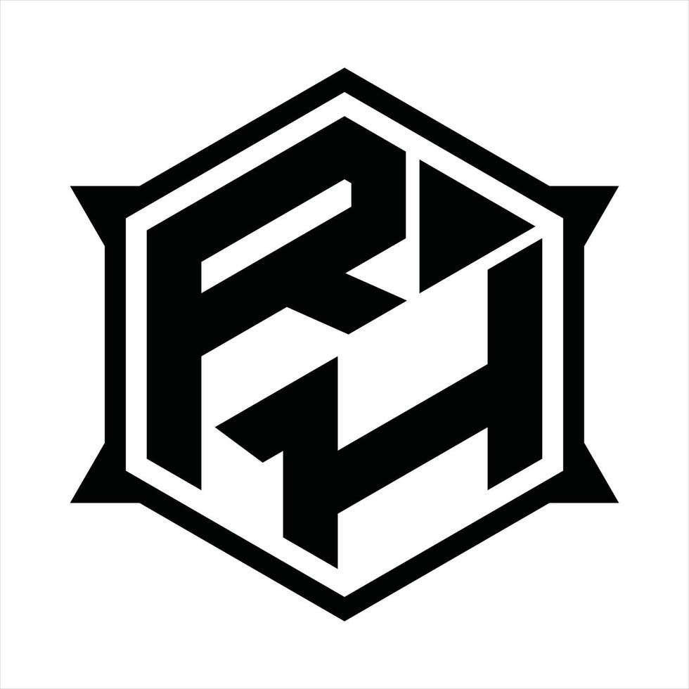 rh-Logo-Monogramm-Designvorlage vektor