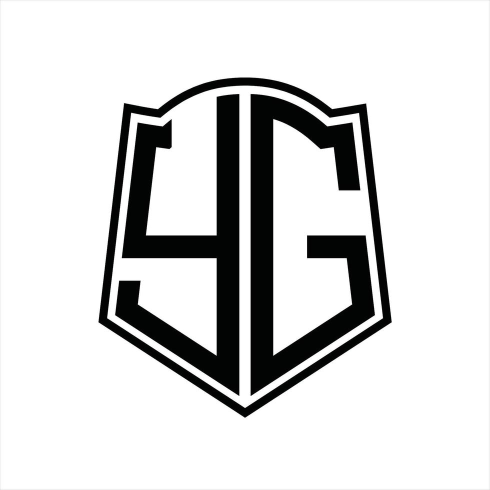 yg-Logo-Monogramm mit Schildform-Entwurfsvorlage vektor