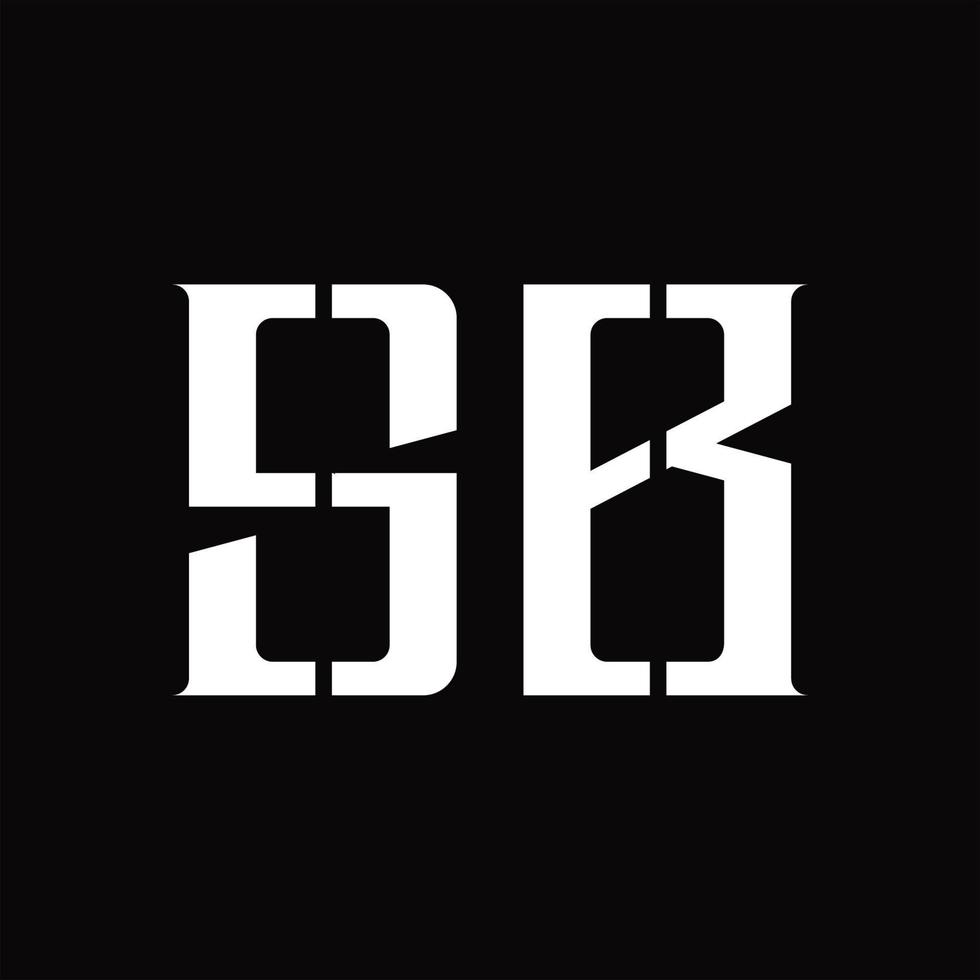 sb logotyp monogram med mitten skiva design mall vektor