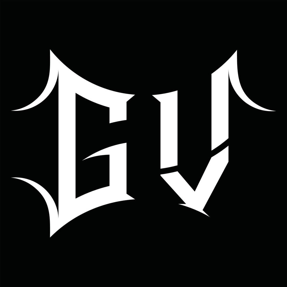 gv-Logo-Monogramm mit abstrakter Form-Design-Vorlage vektor