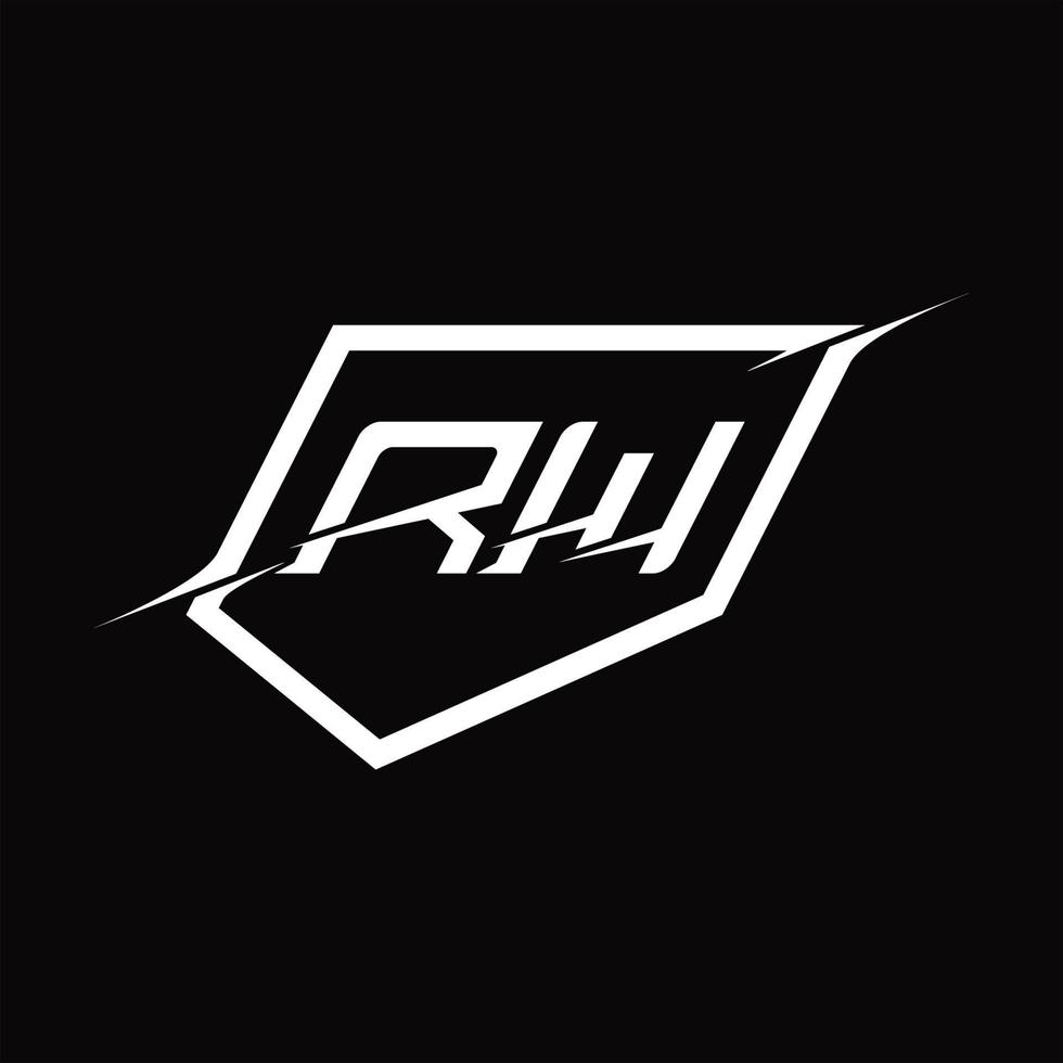 rw logo monogrammbuchstabe mit schild- und scheibenstildesign vektor