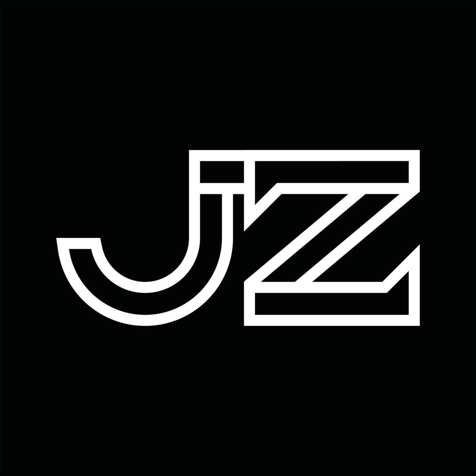 jz-Logo-Monogramm mit negativem Raum im Linienstil vektor