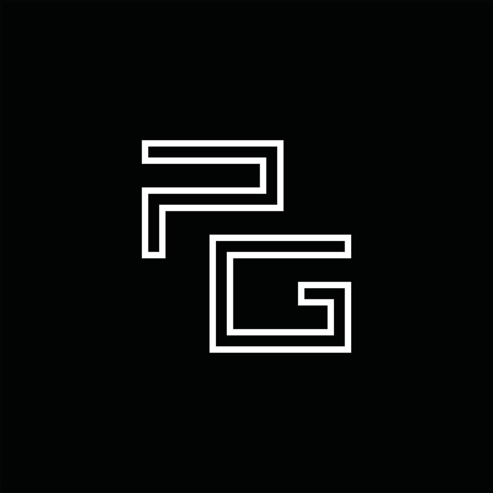 pg-Logo-Monogramm mit Linienstil-Designvorlage vektor