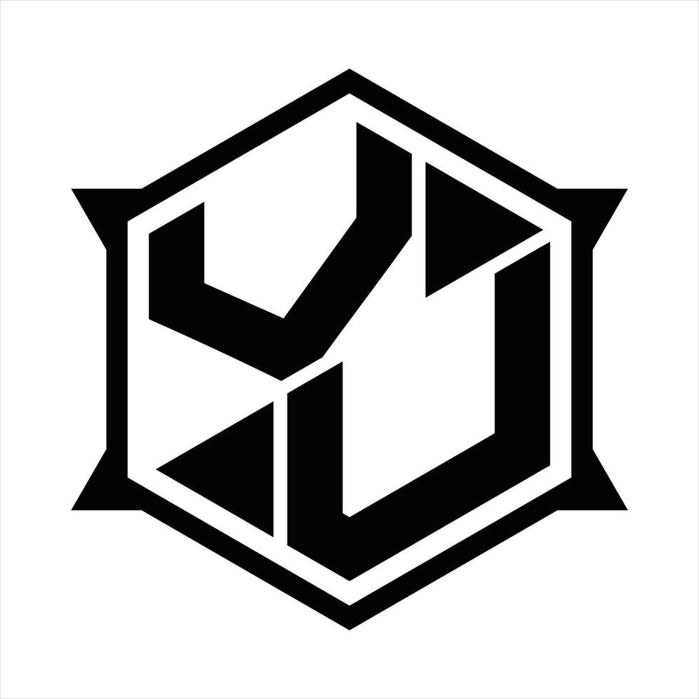 Vu-Logo-Monogramm-Design-Vorlage vektor