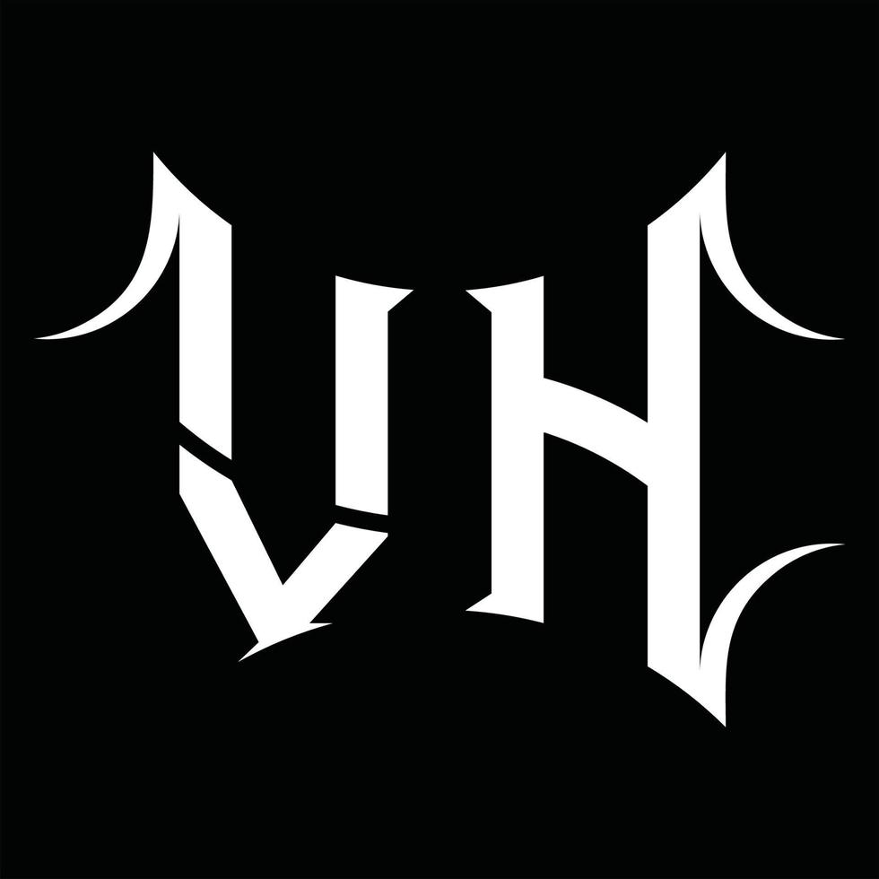 vh-Logo-Monogramm mit abstrakter Form-Design-Vorlage vektor