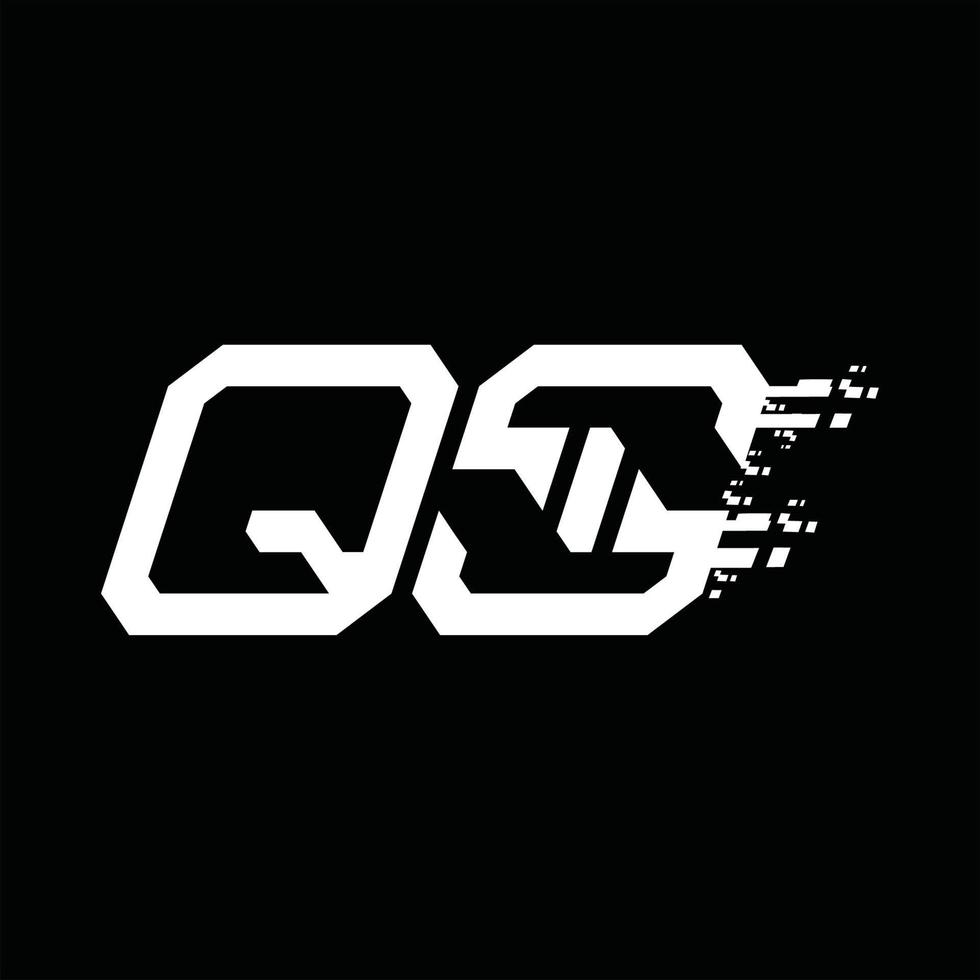 qs-Logo-Monogramm abstrakte Geschwindigkeitstechnologie-Designvorlage vektor